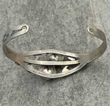 Vintage FRED HARVEY ERA Navajo DOME CONCHO Sterling Silver Bracelet 6.75 in - Additional view 8