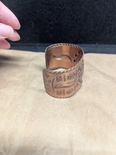 Copper Cuff Bracelet Fred Harvey Era Thunderbird Native American Symbol Wide Vtg - Additional view 2
