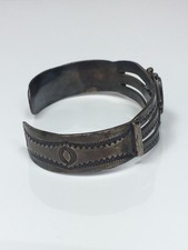 Vintage Sterling Silver Native American Turquoise Fred Harvey Era Cuff Bracelet  - Additional view 5