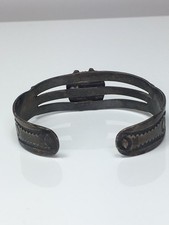 Vintage Sterling Silver Native American Turquoise Fred Harvey Era Cuff Bracelet  - Additional view 6