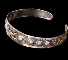 Fred Harvey Era Sterling Horse Corn Arrows Vintage Cuff Bracelet - Additional view 1