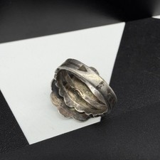 Vintage Fred Harvey Era Sterling Silver Concho Green Turquoise Size 5 Ring 4.9g - Additional view 8