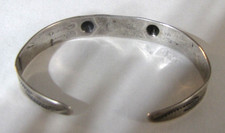 Vtg Fred Harvey Era Sterling Silver Turquoise Bracelet Native American Stamping - Additional view 4