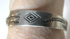 Vtg Fred Harvey Era Sterling Silver Turquoise Bracelet Native American Stamping - Additional view 5