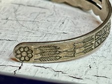 Navajo Fred Harvey Era Green Turquoise Snake Thunderbird Sterling Cuff Bracelet - Additional view 3