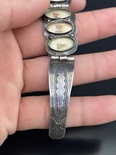 Fred Harvey Era Native American Sterling Silver 925 Hand Stamped Navajo Bracelet - Additional view 1