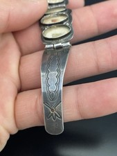 Fred Harvey Era Native American Sterling Silver 925 Hand Stamped Navajo Bracelet - Additional view 2