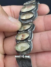 Fred Harvey Era Native American Sterling Silver 925 Hand Stamped Navajo Bracelet - Additional view 4