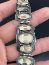 Fred Harvey Era Native American Sterling Silver 925 Hand Stamped Navajo Bracelet - Additional view 5