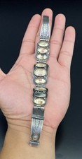 Fred Harvey Era Native American Sterling Silver 925 Hand Stamped Navajo Bracelet - Additional view 9