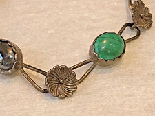 🔥Native American 1950’s Fred Harvey 925 Silver Turquoise Malachite Bracelet - Additional view 6