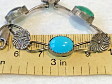 🔥Native American 1950’s Fred Harvey 925 Silver Turquoise Malachite Bracelet - Additional view 8