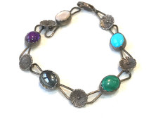 🔥Native American 1950’s Fred Harvey 925 Silver Turquoise Malachite Bracelet - Additional view 9