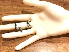 🔥Fred Harvey🔥 Southwest FIRE OPAL Onyx Sterling Silver Swirl Dangle Earrings - Additional view 11