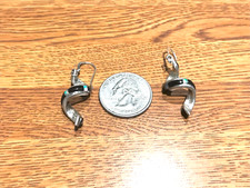 🔥Fred Harvey🔥 Southwest FIRE OPAL Onyx Sterling Silver Swirl Dangle Earrings - Additional view 3