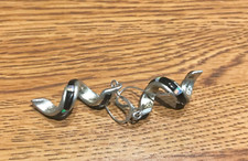 🔥Fred Harvey🔥 Southwest FIRE OPAL Onyx Sterling Silver Swirl Dangle Earrings - Additional view 5