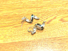 🔥Fred Harvey🔥 Southwest FIRE OPAL Onyx Sterling Silver Swirl Dangle Earrings - Additional view 6