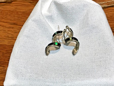 🔥Fred Harvey🔥 Southwest FIRE OPAL Onyx Sterling Silver Swirl Dangle Earrings - Additional view 7