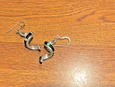 🔥Fred Harvey🔥 Southwest FIRE OPAL Onyx Sterling Silver Swirl Dangle Earrings - Additional view 8