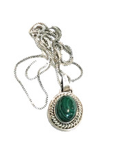 🔥Fred Harvey Native America Eddie Chee Navajo Malachite necklace 925 silver