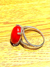 🔥Fred Harvey era Frederick Duffy FD Native Southwest 925 Silver Coral Ring 10 - Additional view 1