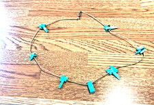 🔥VTG Fred Harvey Native American FERTILITY TURQUOISE PHALLUS Silver Necklace - Additional view 1