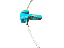 🔥VTG Fred Harvey Native American FERTILITY TURQUOISE PHALLUS Silver Necklace - Additional view 2