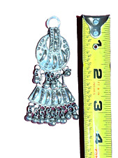 🔥LARGE SOLID SILVER FRED HARVEY 1900’s NATIVE SOUTHWESTERN TRIBAL PENDANT BELL - Additional view 1