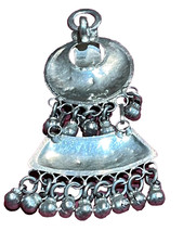 🔥LARGE SOLID SILVER FRED HARVEY 1900’s NATIVE SOUTHWESTERN TRIBAL PENDANT BELL - Additional view 4