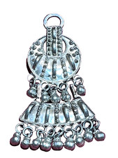 🔥LARGE SOLID SILVER FRED HARVEY 1900’s NATIVE SOUTHWESTERN TRIBAL PENDANT BELL