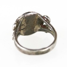 Unique Fred Harvey Era Navajo Sterling Silver Reverse Painted Horse Ring Sz 4 - Additional view 2