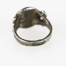 Unique Fred Harvey Era Navajo Sterling Silver Reverse Painted Horse Ring Sz 4 - Additional view 3