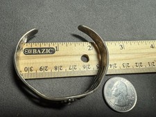 Fred Harvey Era Sterling Silver Turquoise Womens Old Pawn Cuff Bracelet - Additional view 2