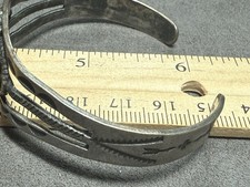 Fred Harvey Era Sterling Silver Turquoise Womens Old Pawn Cuff Bracelet - Additional view 3