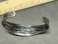 Fred Harvey Era Sterling Silver Turquoise Womens Old Pawn Cuff Bracelet - Additional view 5