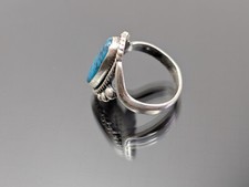 Rare Dainty Vtg Fred Harvey Era Bell Trading Post Sterling Silver Turquoise Ring - Additional view 11