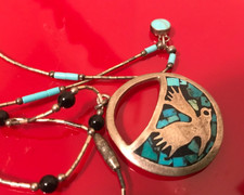 š„Vintage 1930 Fred Harvey Native American Thunderbird Eagle Necklaces Turquoise - Additional view 6