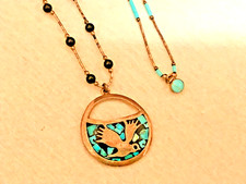 š„Vintage 1930 Fred Harvey Native American Thunderbird Eagle Necklaces Turquoise