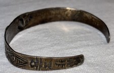 Vintage Fred Harvey Era Sterling Silver Green Turquoise Old Pawn Cuff Bracelet - Additional view 5