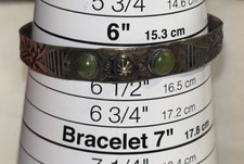 Vintage Fred Harvey Era Sterling Silver Green Turquoise Old Pawn Cuff Bracelet - Additional view 8