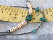 🔥Southwest 1930s Fred Harvey Heishi Fetish 925 Silver Turquoise Necklaces