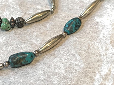 🔥Southwest 1930s Fred Harvey Heishi Fetish 925 Silver Turquoise Necklaces - Additional view 6