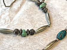 🔥Southwest 1930s Fred Harvey Heishi Fetish 925 Silver Turquoise Necklaces - Additional view 9