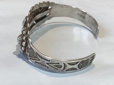 🔥Native American 1900’s Fred Harvey Sterling Silver Thunderbird Bracelet Arrow - Additional view 17