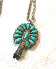 🔥Native American 1900s Fred Harvey 900 Silver Squash Blossom petit needlepoint - Additional view 12