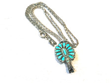 🔥Native American 1900s Fred Harvey 900 Silver Squash Blossom petit needlepoint