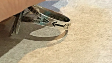 🔥Native American 1900s-1920s Fred Harvey 925 Silver Turquoise Thunderbird Ring - Additional view 10