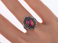 sz5.75 c1950's Fred Harvey Era Southwestern sterling and gemstone ring