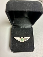 Fred Harvey Era Navajo Hand Stamped Sterling Silver Turquoise Thunderbird Pin