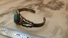 50’s Fred Harvey Era Navajo Turquoise Sterling Art & Design Cuff Bracelet Sz 6½” - Additional view 20